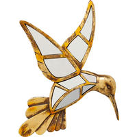 DEKOVOGEL - Goldfarben, Trend, Glas/Kunststoff (27/32/4cm) - Kare-Design
