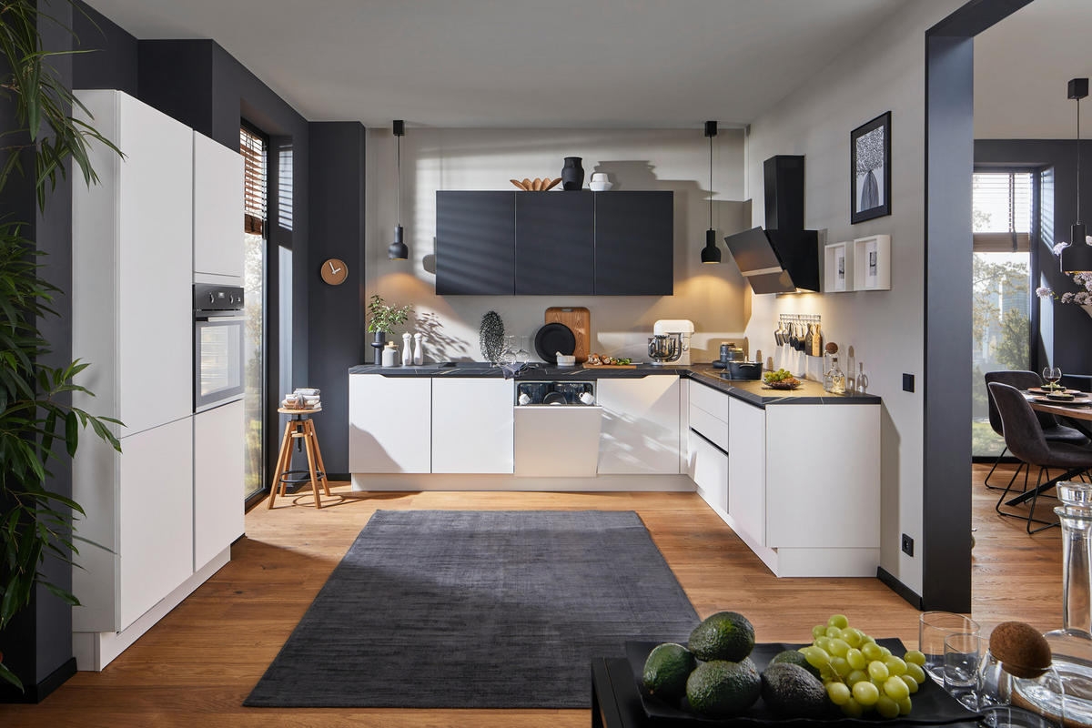 EINBAUKÜCHE   - Weiss, Design, Holzwerkstoff - Celina