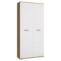 SCHUHSCHRANK Weiß, Eiche Artisan  - Silberfarben/Schwarz, Basics, Holzwerkstoff/Kunststoff (90/195/35cm) - Xora