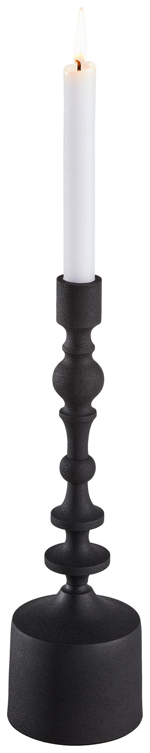 KERZENHALTER - Schwarz, Basics, Metall (10/34cm) - Light & Living