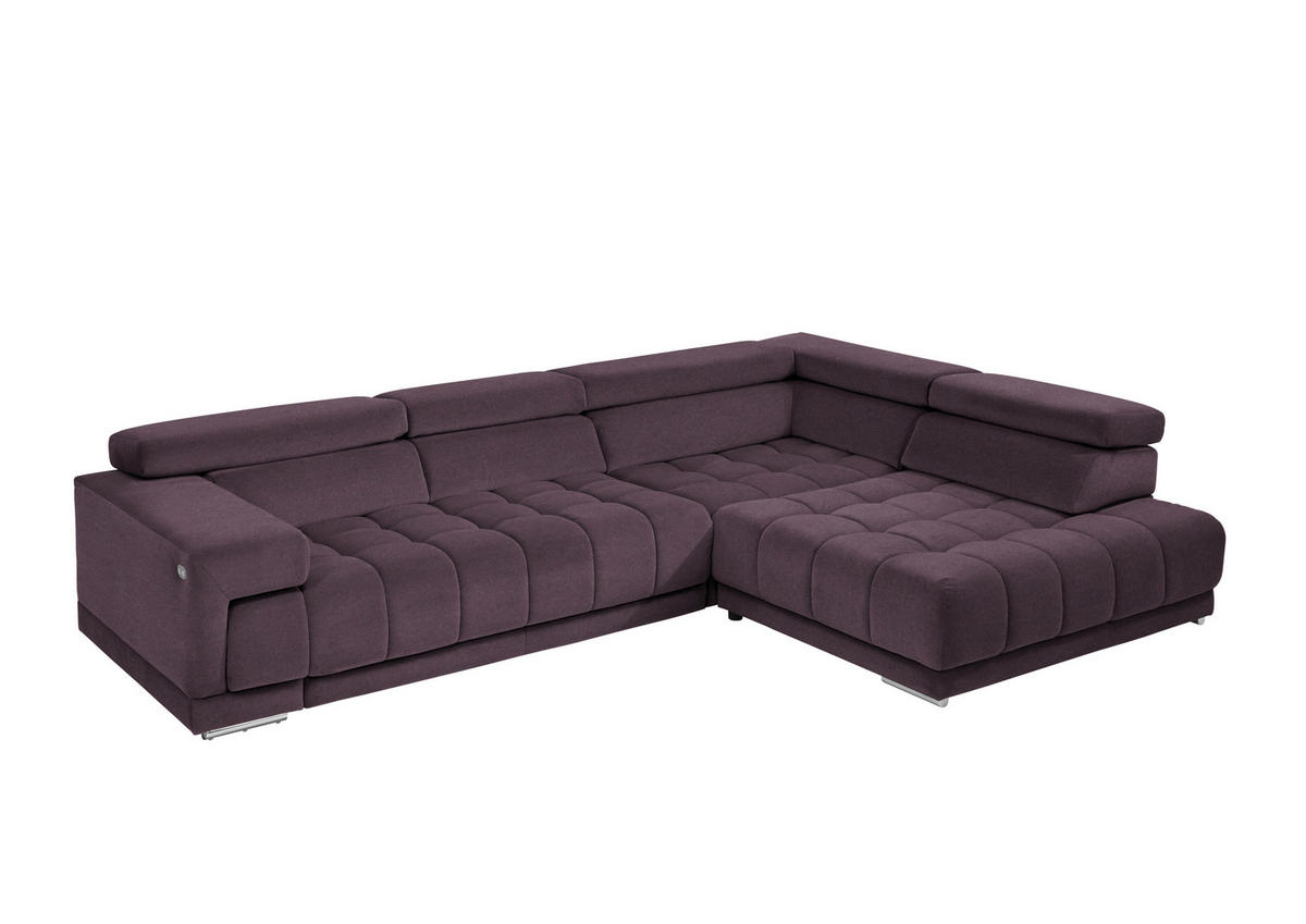ECKSOFA  in Mikrofaser Lila, Flieder  326/222 cm  - Chromfarben/Lila, Design, Textil/Metall (326/222cm) - Beldomo Speed