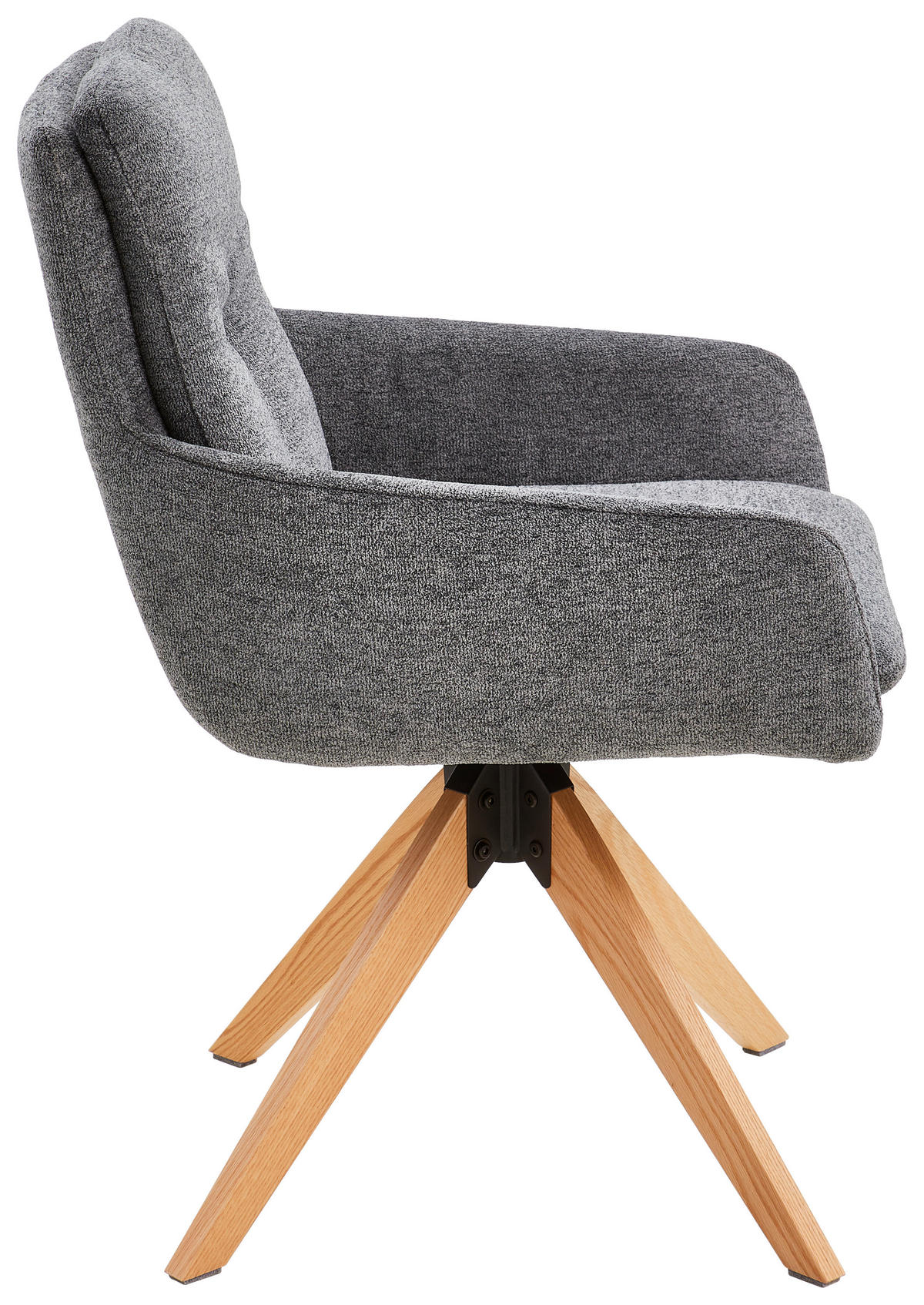 ARMLEHNSTUHL in Holz, Metall, Textil Grau  - Eichefarben/Grau, MODERN, Holz/Textil (59/91/65cm) - Livetastic