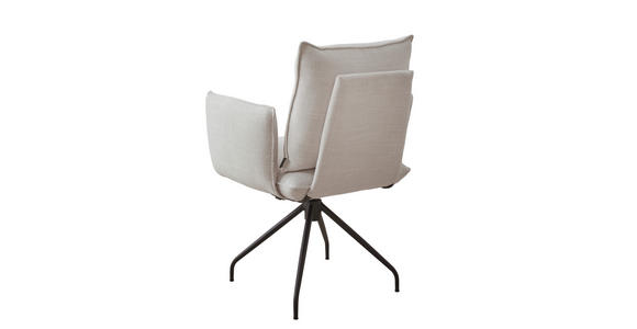 ARMLEHNSTUHL in Stahl Struktur - Beige/Schwarz, Design, Textil/Metall (68/90/70cm) - Dieter Knoll