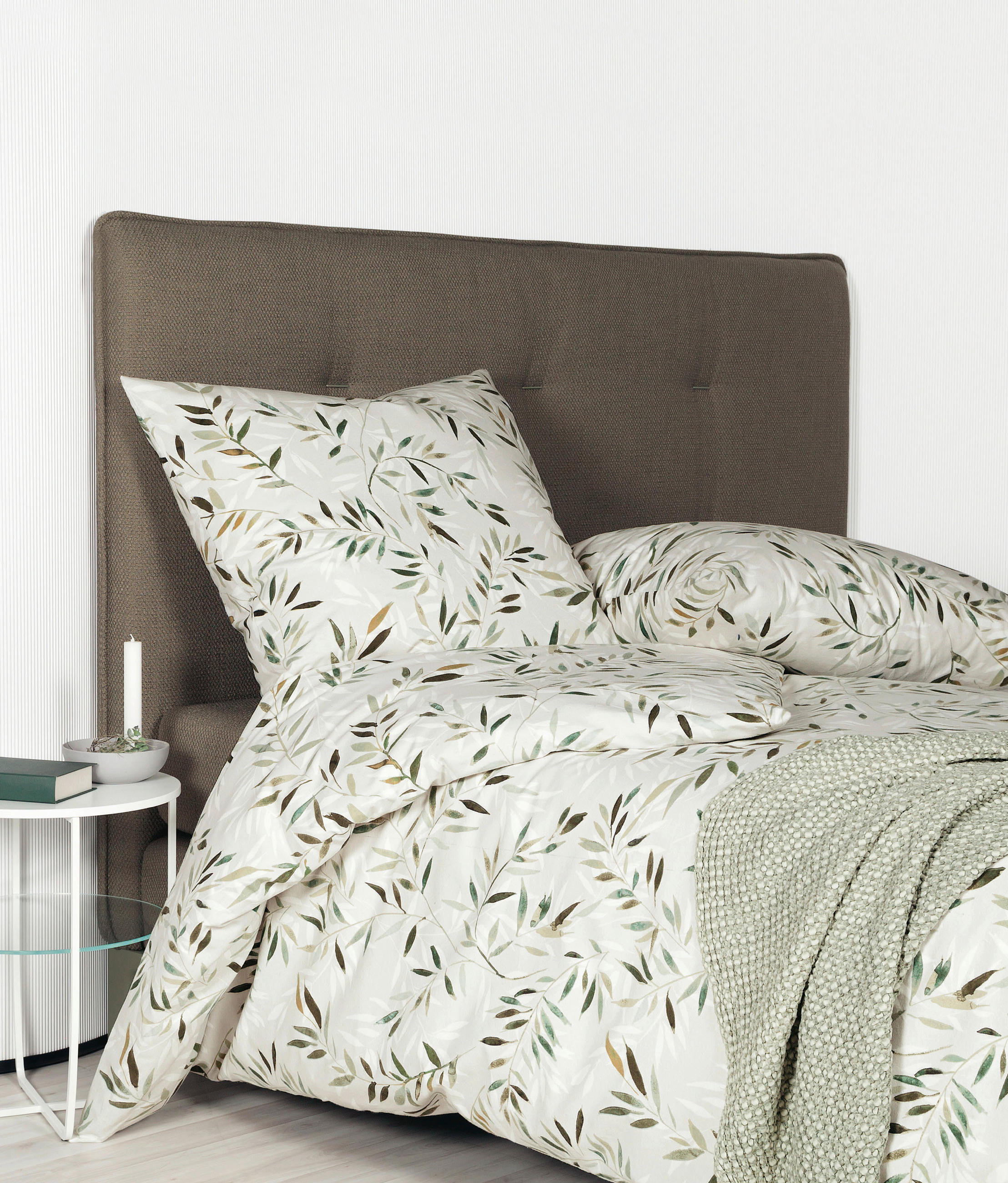 BETTWÄSCHE DAVOS Biber 155/220 cm  - Grau/Grün, Design, Textil (155/220cm) - Janine