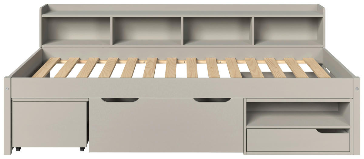 STAURAUMBETT 90/200 cm  in Taupe  - Taupe/Naturfarben, MODERN, Holz/Holzwerkstoff (90/200cm) - MID.YOU