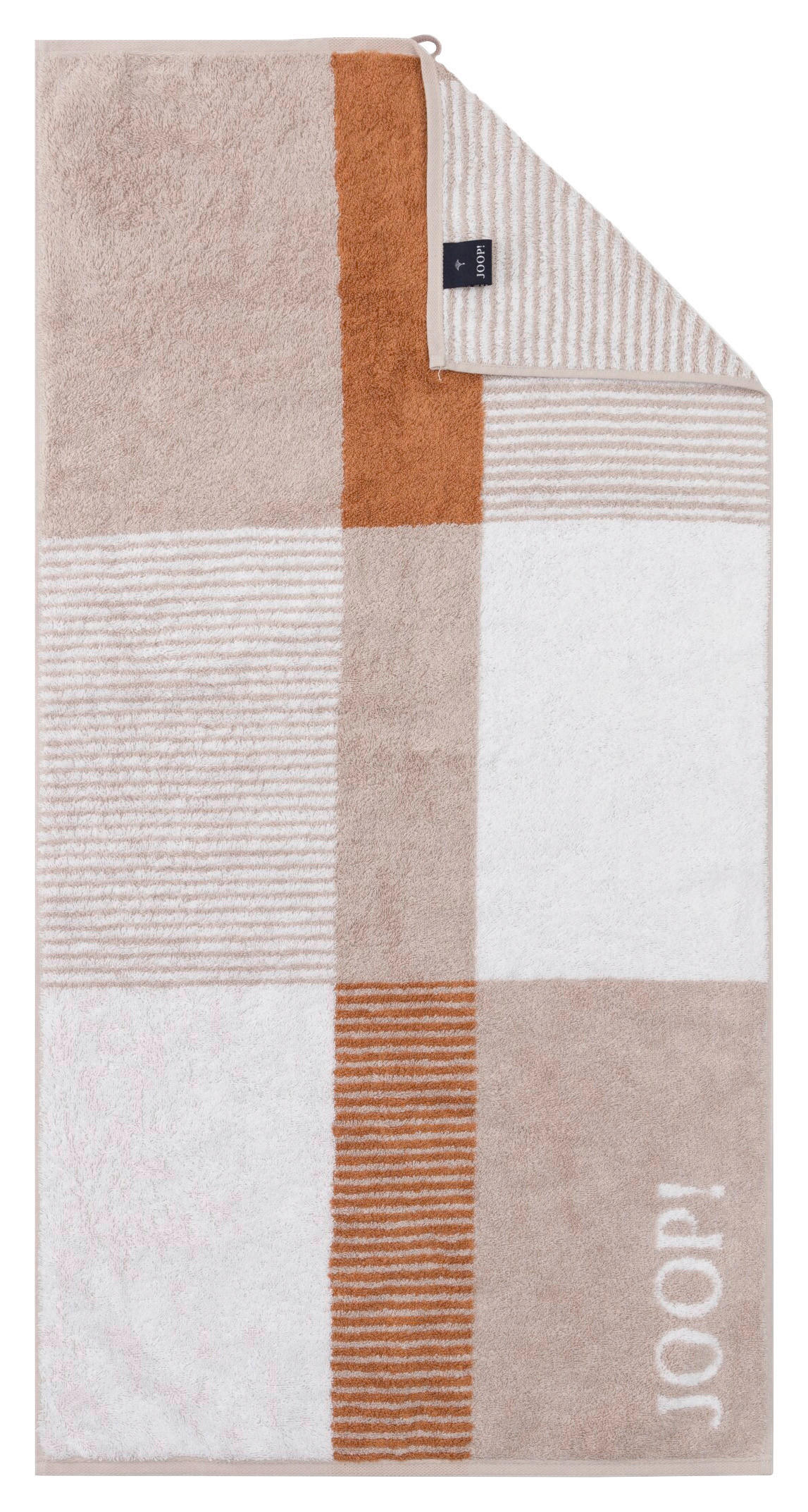 HANDTUCH DIVIDED SQUARES Naturfarben, Beige - Beige/Naturfarben, Basics, Textil (50/100cm) - Joop!