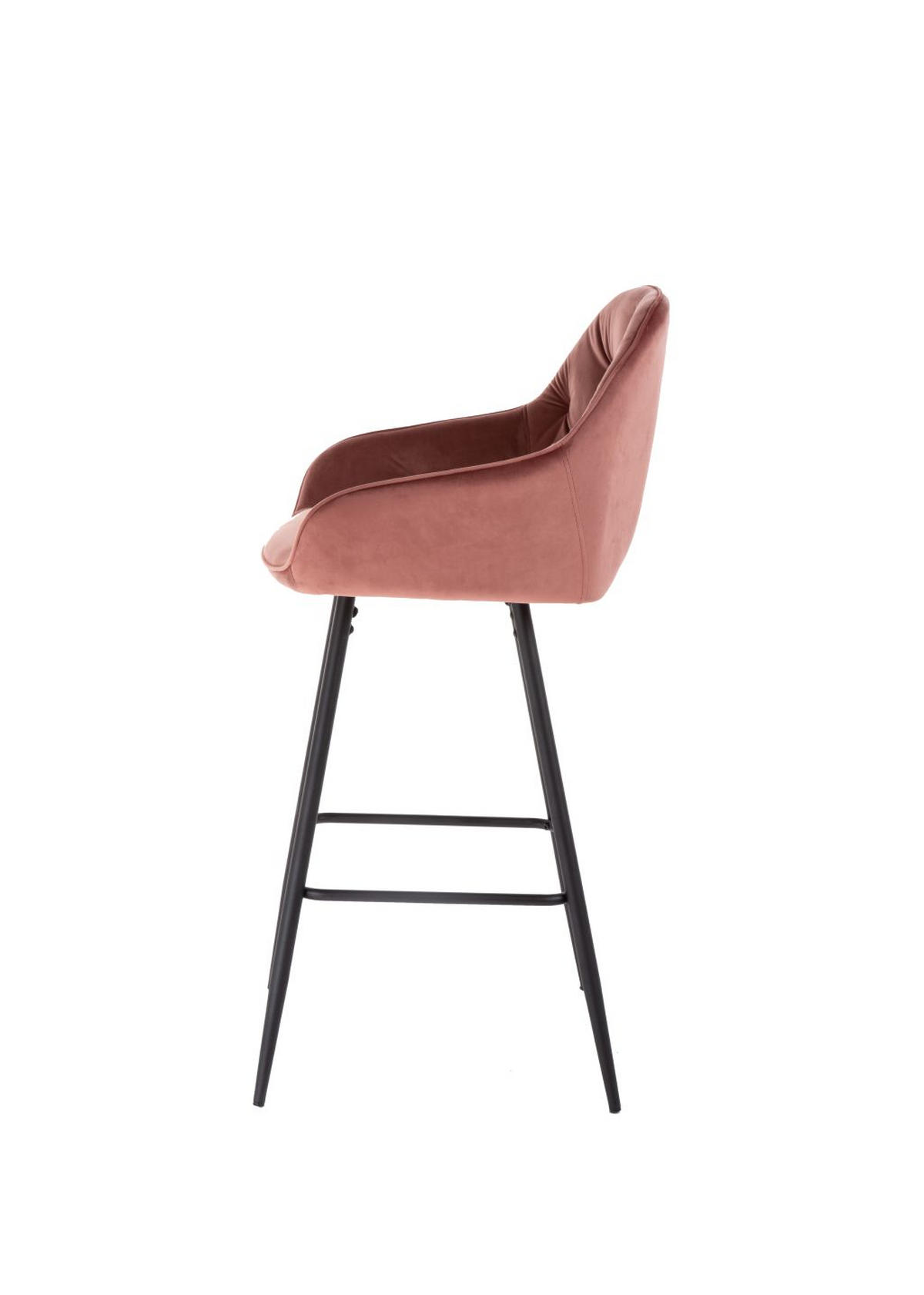 BAROVÁ STOLIČKA, ružová - čierna/ružová, Design, kov/textil (55/107/53cm) - Carryhome