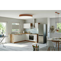 ECKKÜCHE 210/210 cm  in Weiß, Eiche Wotan  - Chromfarben/Eiche Wotan, MODERN, Holzwerkstoff/Metall (210/210cm) - Held