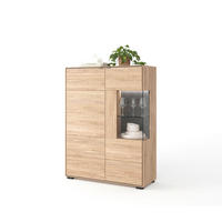 VITRINE in massiv Eiche Eichefarben  - Eichefarben, Design, Holz/Holzwerkstoff (93,2/140/40,6cm) - Livetastic