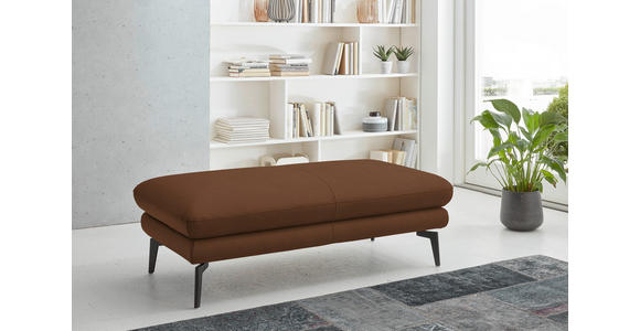 2,5-SITZER  in Echtleder Hellbraun   - Hellbraun/Schwarz, Design, Leder/Metall (196/86/104cm) - Dieter Knoll