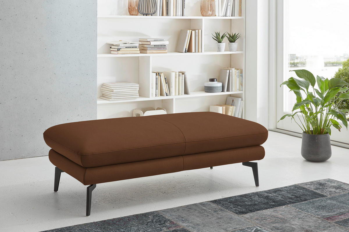 2,5-SITZER in Echtleder Hellbraun  - Hellbraun/Schwarz, Design, Leder/Metall (196/86/104cm) - Dieter Knoll