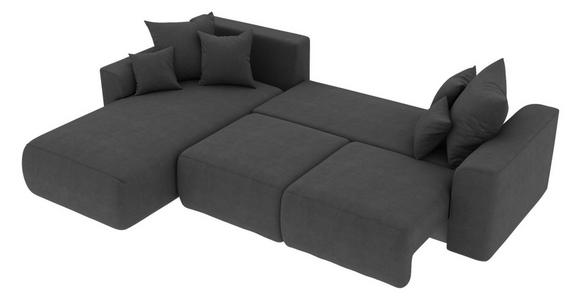 ECKSOFA in Velours Dunkelgrau  - Chromfarben/Dunkelgrau, KONVENTIONELL, Kunststoff/Textil (195/293cm) - Carryhome