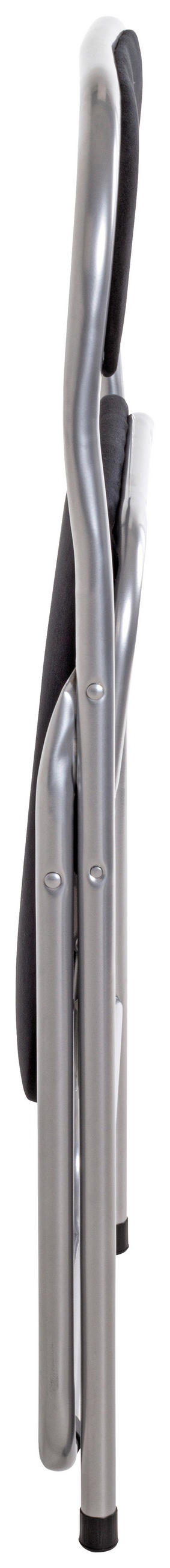 KLAPPSESSEL in Metall, Textil Grau, Schwarz  - Schwarz/Grau, Basics, Textil/Metall (45/81/45cm)