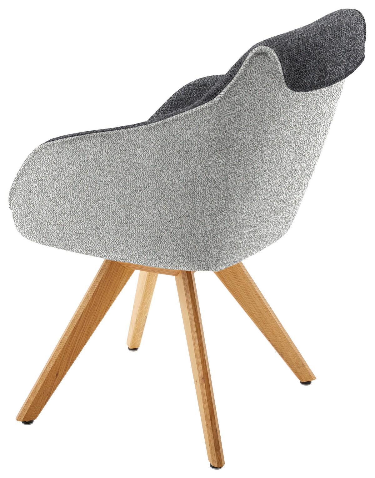 ARMLEHNSTUHL  in Flachgewebe  - Dunkelgrau/Eichefarben, Design, Holz/Textil (60/84/68cm) - Koinor