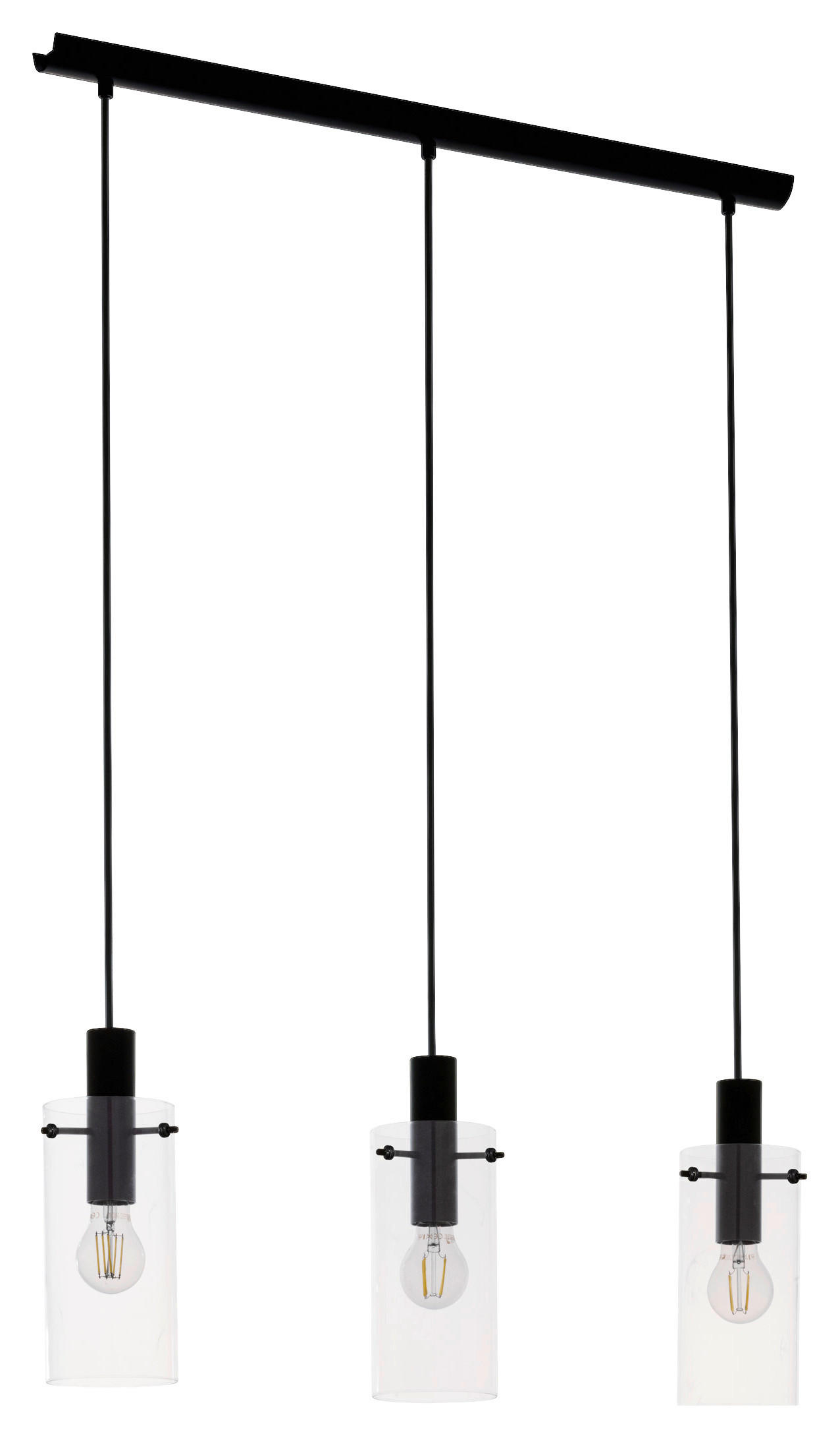 HÄNGELEUCHTE 73/11/110 cm   - Klar/Schwarz, MODERN, Glas/Metall (73/11/110cm)