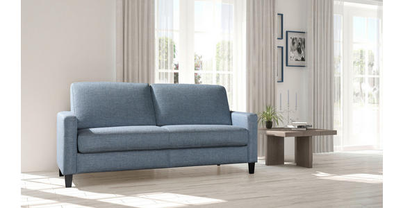 SCHLAFSOFA  in Webstoff Blau, Grau  - Blau/Schwarz, Design, Holz/Textil (184/87/102cm) - Dieter Knoll