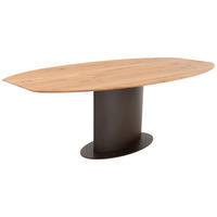 ESSTISCH Asteiche massiv oval Eichefarben  - Eichefarben/Dunkelbraun, Design, Holz/Metall (220/115/77cm) - Bert Plantagie