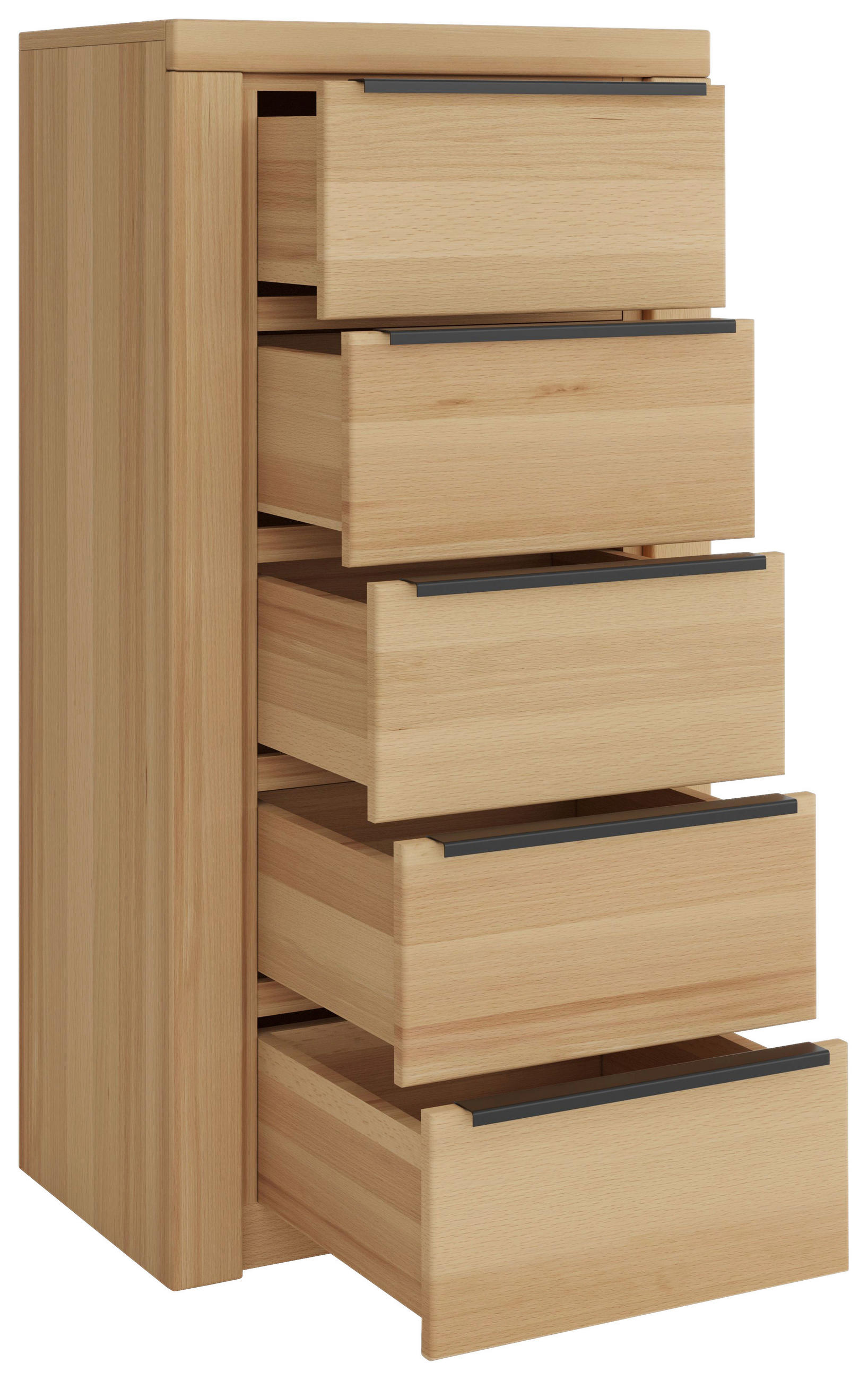 KOMMODE Brunei  in 60/141/40 cm  - Buchefarben/Schwarz, Design, Holz/Holzwerkstoff (60/141/40cm) - Livetastic