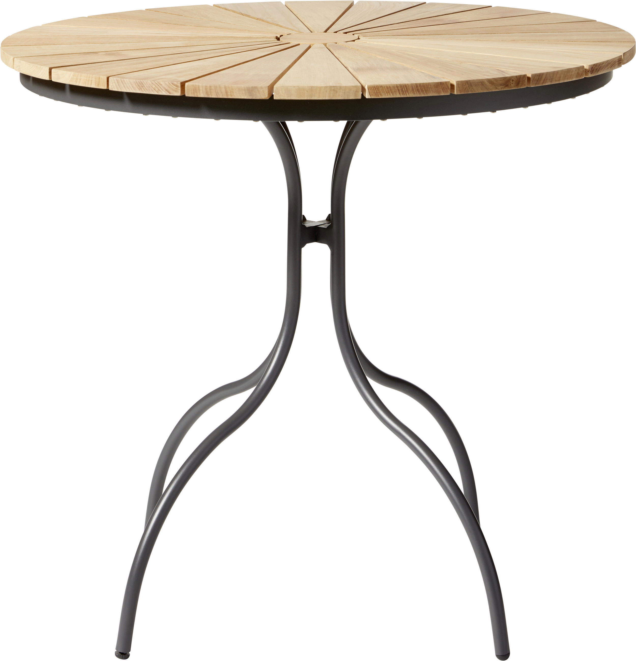 GARTENTISCH 80/80/74 cm Holz rund  - Anthrazit/Teakfarben, KONVENTIONELL, Holz/Metall (80/80/74cm) - Gardenson
