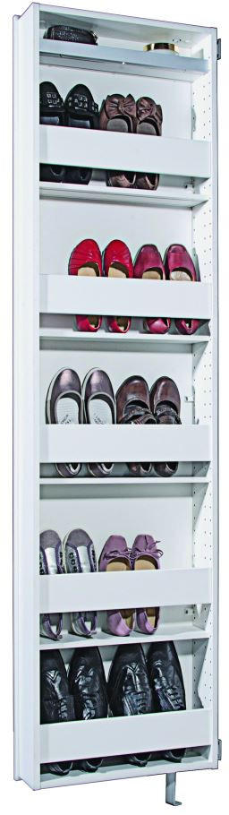 DULAP PENTRU PANTOFI 50/195/18 cm - alb, Design, sticlă/lemn (50/195/18cm) - Xora