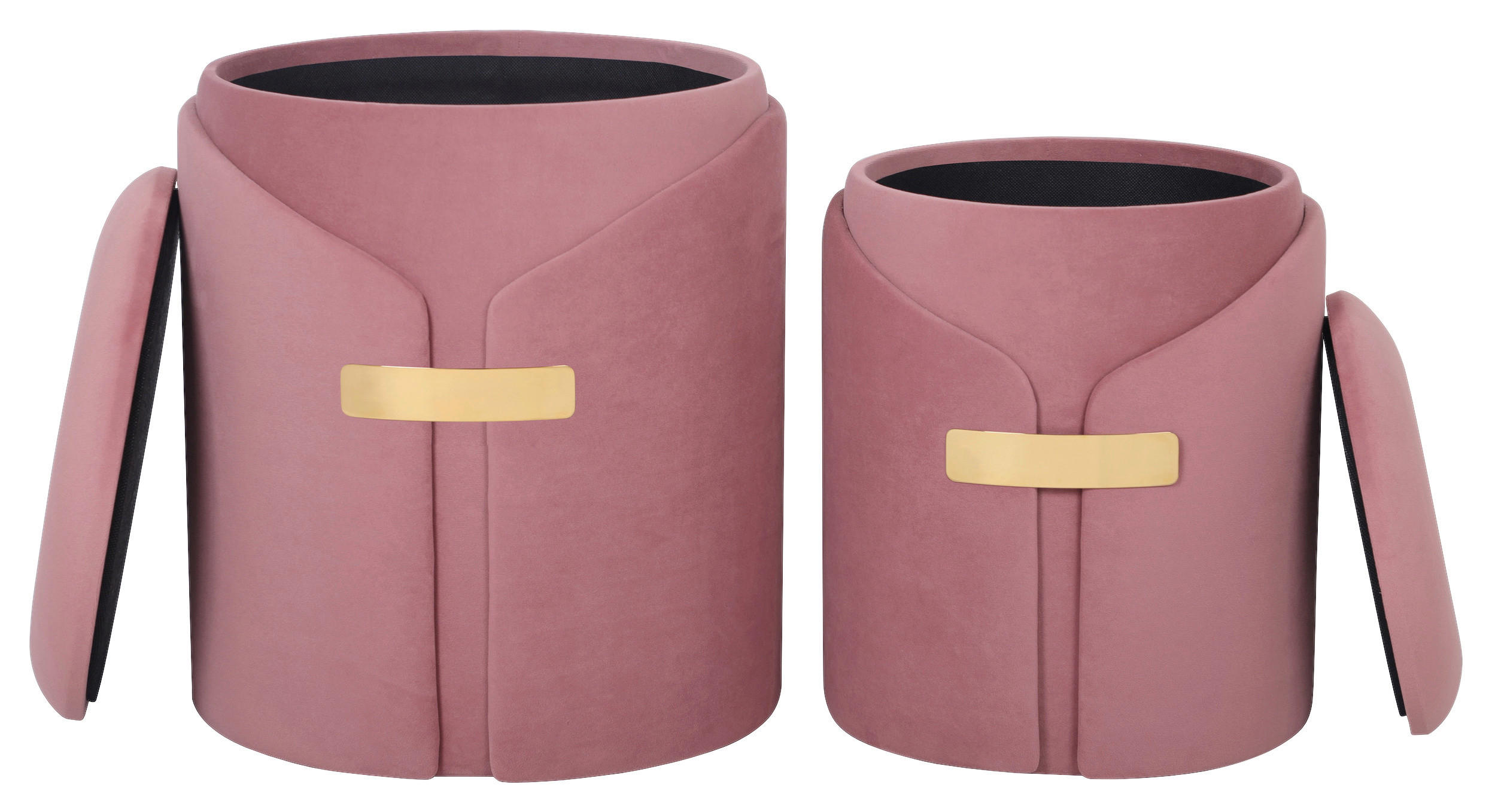 HOCKERSET in Altrosa  - Altrosa, Design, Textil (30,5+37cm) - Kayoom