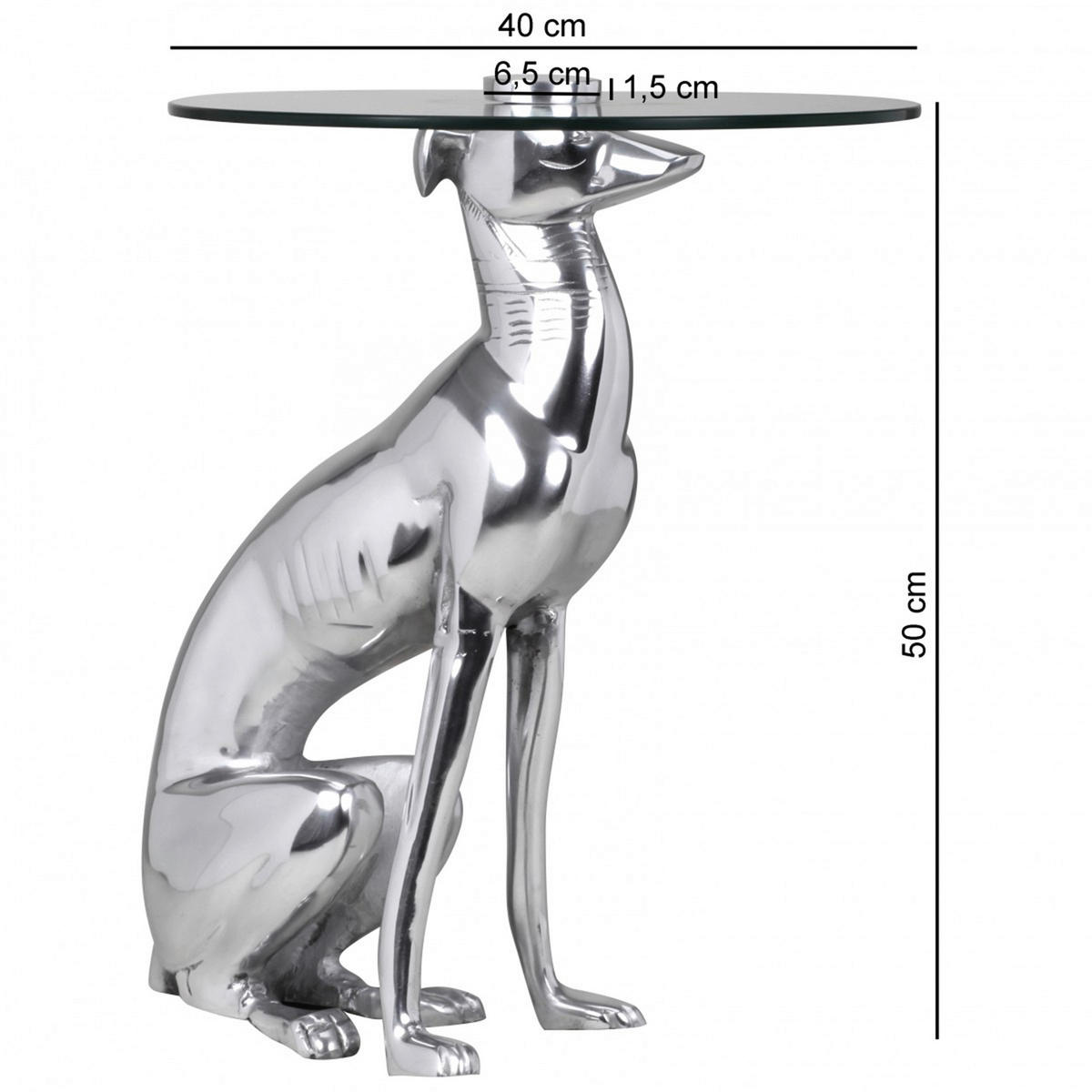BEISTELLTISCH in Metall 40/40/50 cm  - Silberfarben, Modern, Glas/Metall (40/40/50cm) - MID.YOU