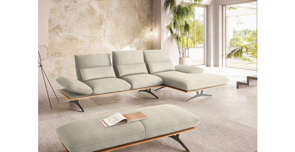 ECKSOFA in Flachgewebe Beige 314/159 cm - Beige/Schwarz, Design, Holz/Textil (314/159cm) - Dieter Knoll