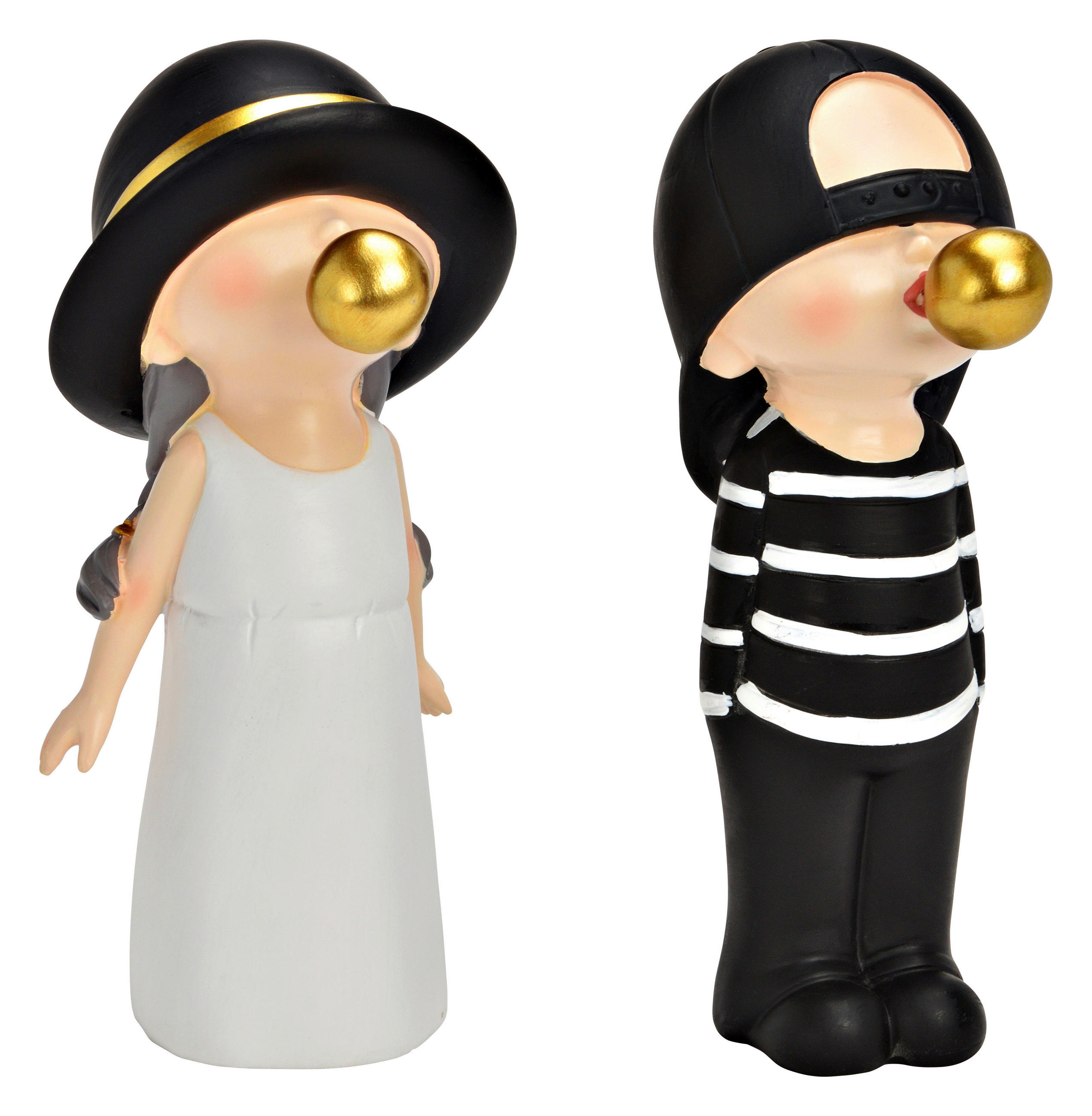 DEKOFIGUR KIND  - Schwarz/Weiß, Basics, Kunststoff (8/18/8cm)