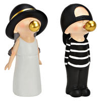DEKOFIGUR KIND  - Schwarz/Weiß, Basics, Kunststoff (8/18/8cm)
