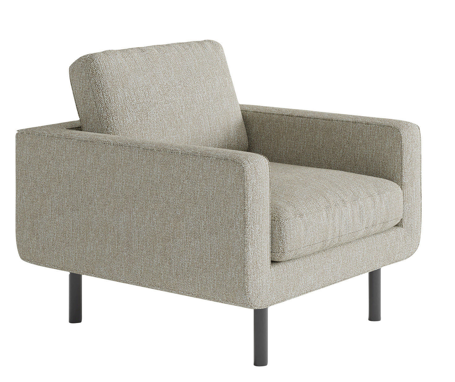 FAUTEUIL in Flachgewebe Beige  - Edelstahlfarben/Beige, Design, Textil/Metall (70/80/92cm) - Livetastic
