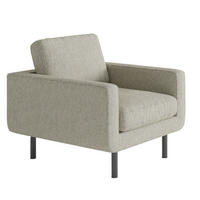 FÅTÖLJ i textil beige  - stålfärgad/beige, Design, metall/textil (70/80/92cm) - Livetastic