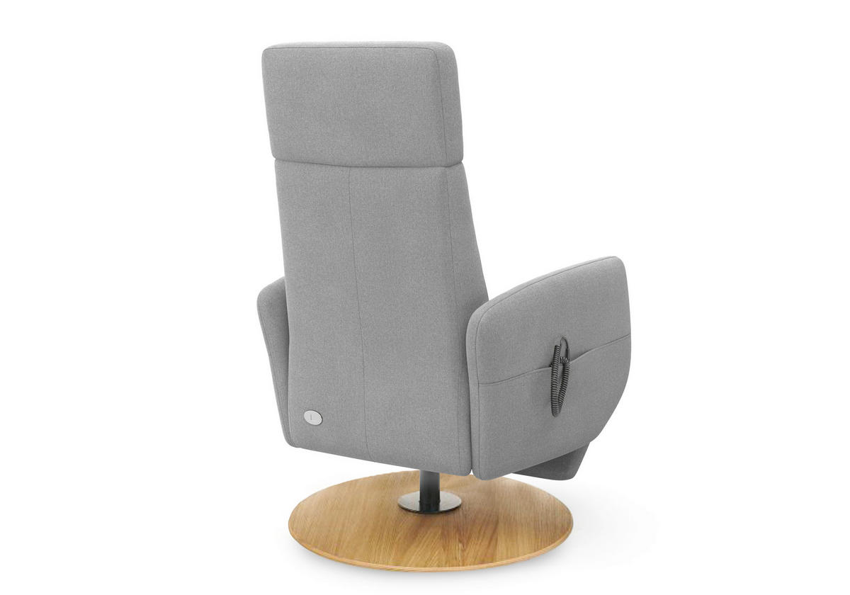 RELAXSESSEL in Textil Grau  - Eichefarben/Grau, KONVENTIONELL, Holz/Textil (71/110/82cm) - Sit & More