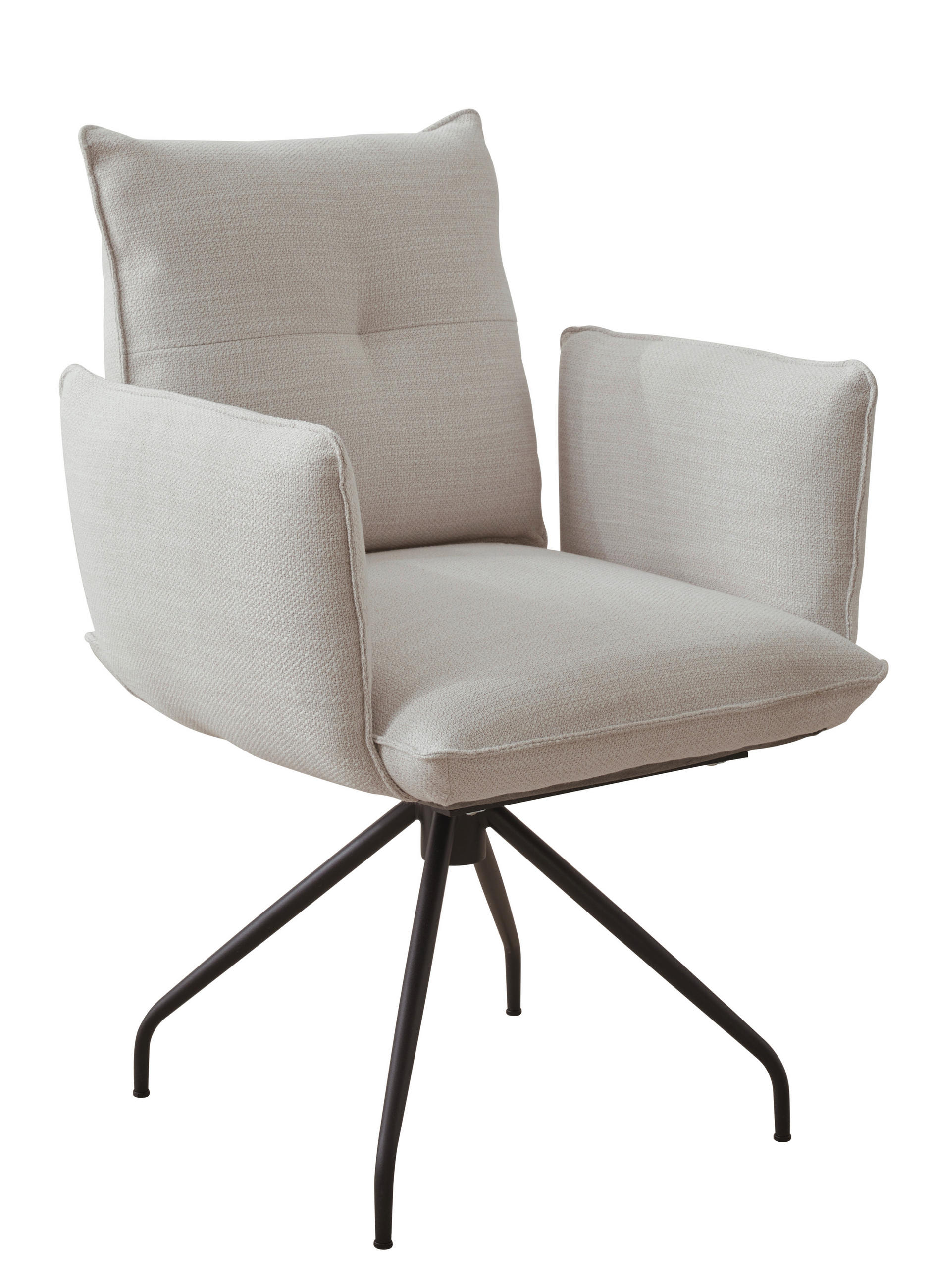 ARMLEHNSTUHL  in Stahl Struktur  - Beige/Schwarz, Design, Textil/Metall (68/90/70cm) - Dieter Knoll