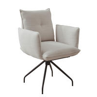 ARMLEHNSTUHL  in Stahl Struktur  - Beige/Schwarz, Design, Textil/Metall (68/90/70cm) - Dieter Knoll