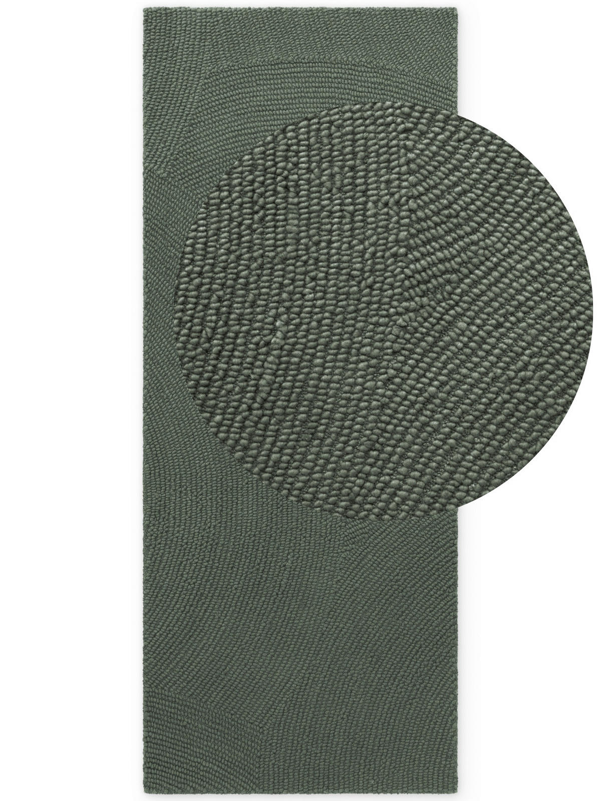 LÄUFER 80/200 cm Calmio  - Dunkelgrün, Basics, Textil (80/200cm) - Hanse Home