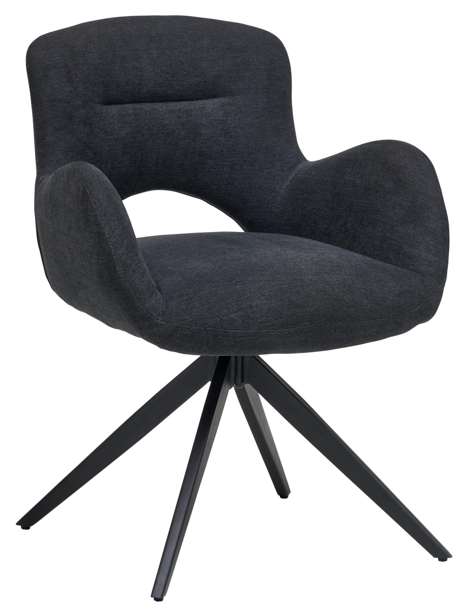 ARMLEHNSTUHL  in Eisen Webstoff  - Schwarz, MODERN, Holz/Textil (62/84/62cm) - Livetastic