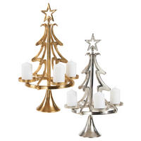 SVEĆNJAK - zlatna/srebrna, Konvencionalno, metal (22/37/10,5cm) - X-Mas