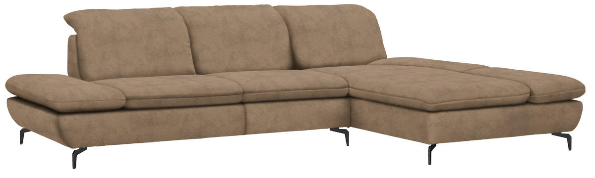 ECKSOFA Olivgrün Flachgewebe  - Schwarz/Olivgrün, Design, Textil/Metall (315/200cm) - Chilliano