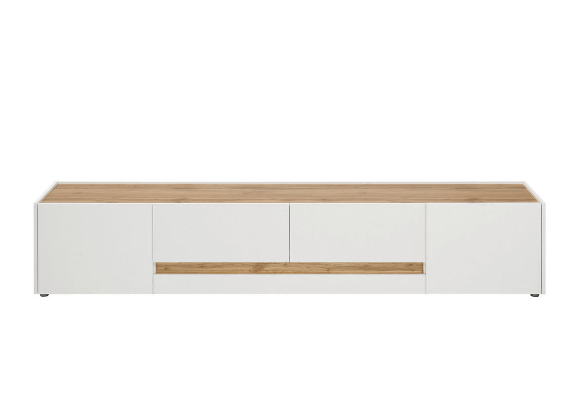 LOWBOARD  223/42/45 cm 2 Schublade(n) Beimöbel erhältlich, stehend  - Eiche Wotan/Schwarz, Design, Holzwerkstoff/Kunststoff (223/42/45cm) - Modante