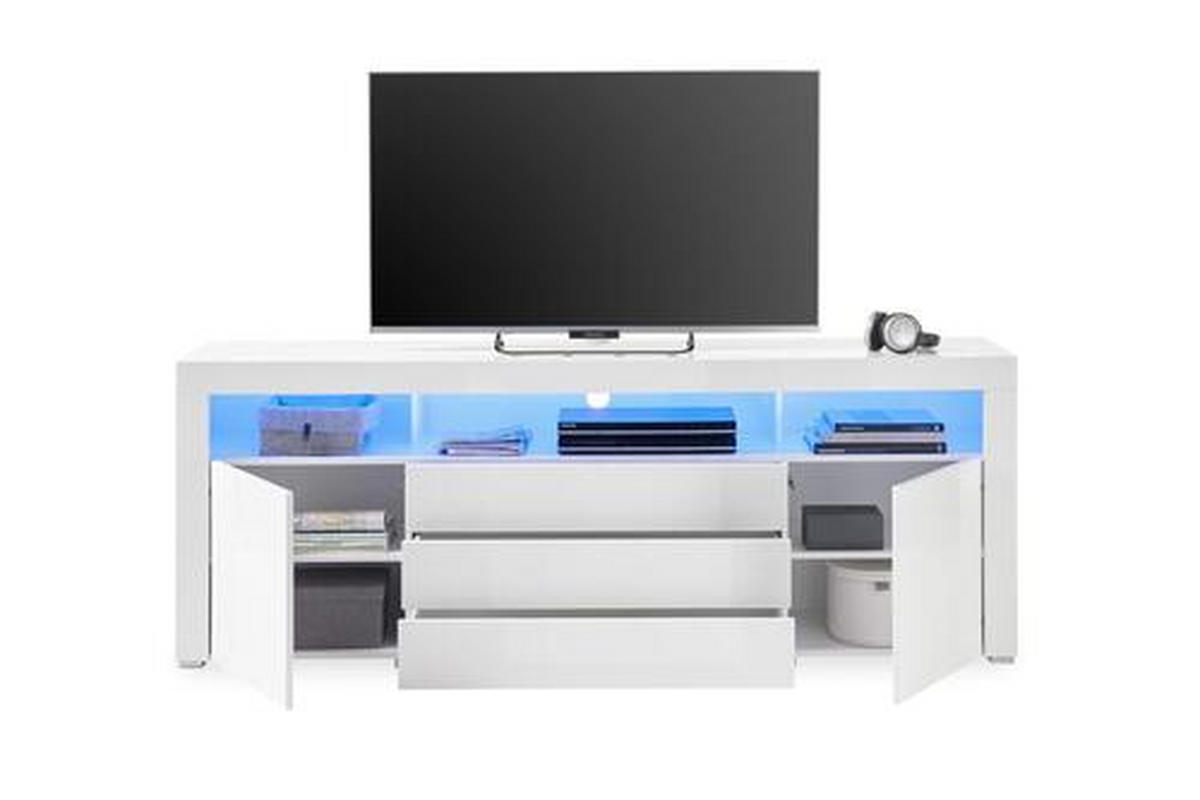 SIDEBOARD 200/74/44 cm  - vit/aluminiumfärg, Modern, trämaterial (200/74/44cm) - Livetastic