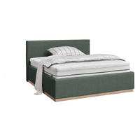 POLSTERBETT Beleuchtung, Lattenrost, Bettkasten Salbeigrün 200/200 cm  - Salbeigrün/Birkefarben, Design, Holz/Holzwerkstoff (200/200cm) - Lomoco