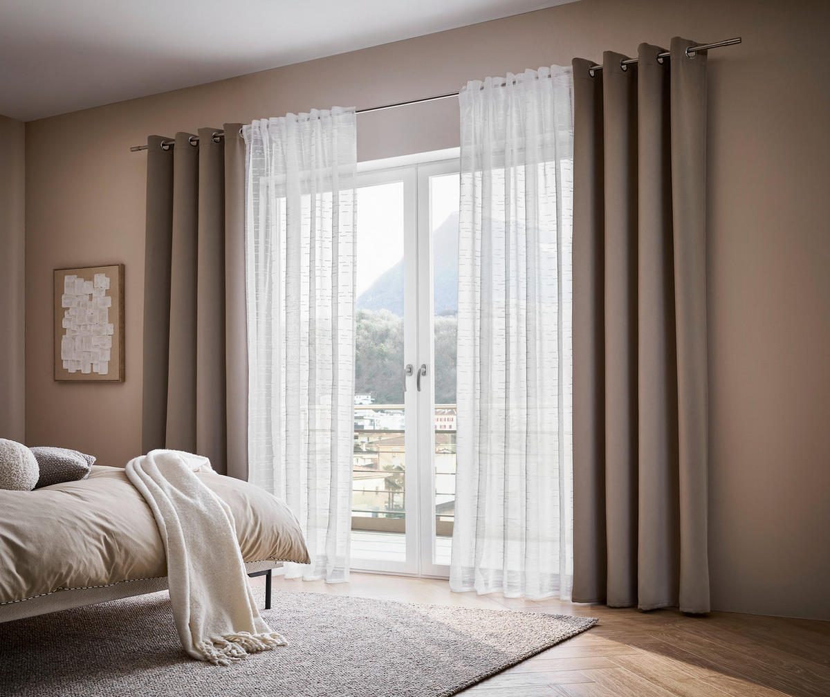 VERDUNKELUNGSVORHANG - Taupe, Basics, Textil (140/245cm) - Esposa