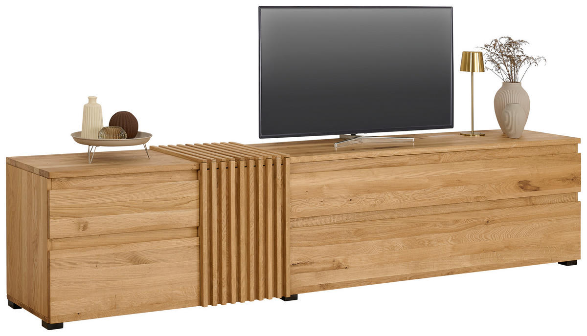 TV-SZEKRÉNY 248,8/43/44 cm  - tölgyfa színű, Natur, fa (248,8/43/44cm) - Linea Natura