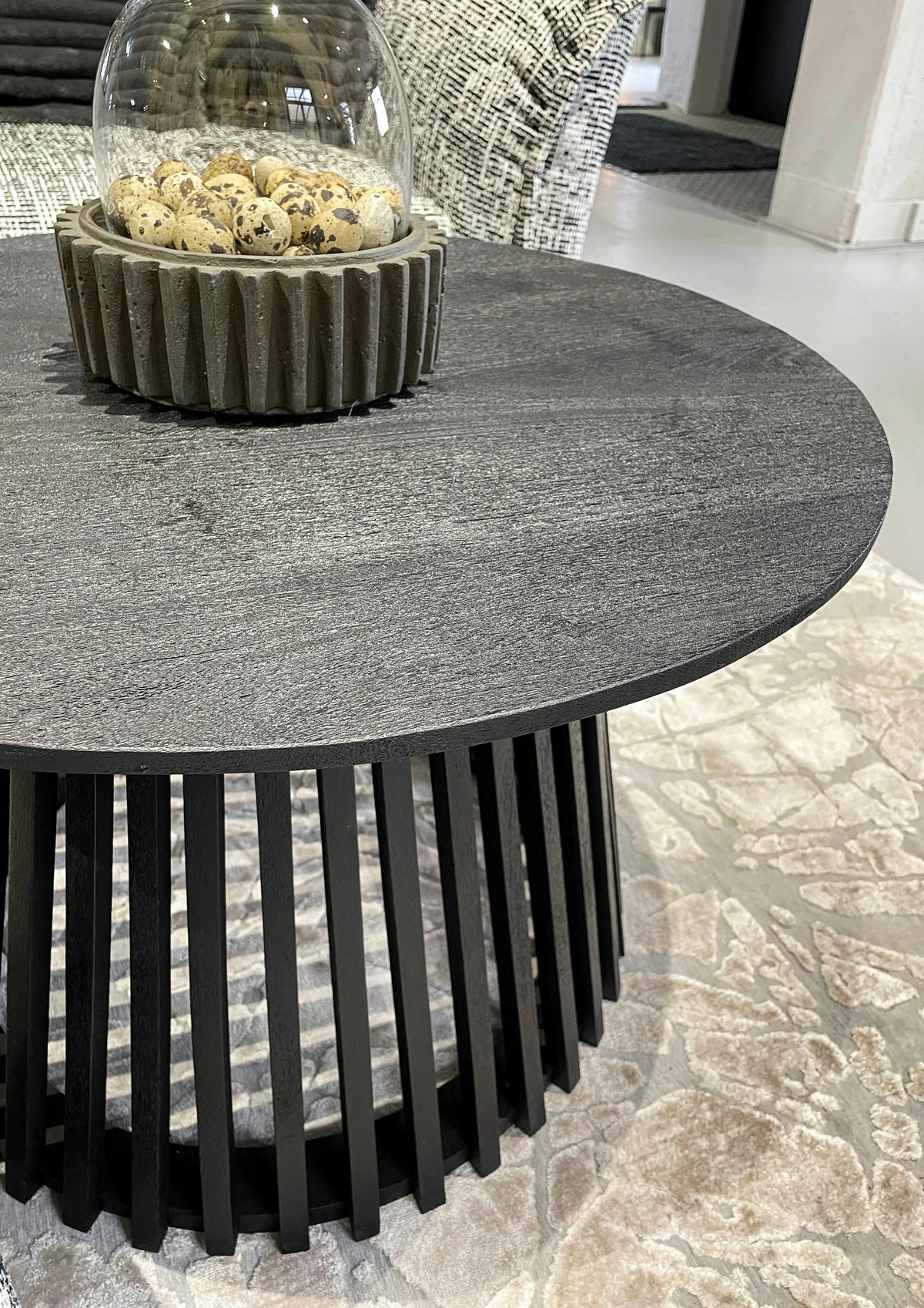 BEISTELLTISCH 70/70/45 cm Mangoholz massiv Schwarz rund  - Schwarz, LIFESTYLE, Holz (70/70/45cm) - Landscape