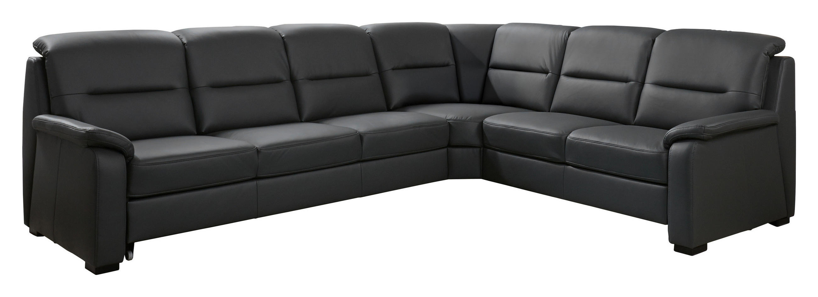 ECKSOFA BELDOMO premium Anthrazit Echtleder  - Anthrazit/Schwarz, KONVENTIONELL, Leder/Holz (303/245cm) - Beldomo Premium