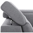 WOHNLANDSCHAFT inkl.Funktionen Hellgrau Webstoff  - Silberfarben/Hellgrau, Design, Textil/Metall (226/320/168cm) - Xora