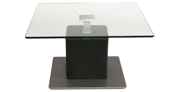COUCHTISCH in Kunststoff, Glas, Holzwerkstoff 80/80/47-65 cm - Anthrazit/Silberfarben, Design, Glas/Holzwerkstoff (80/80/47-65cm) - Venda