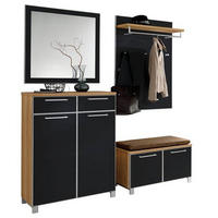 GARDEROBE 5-teilig  in 175/195/40 cm  - Hellbraun/Eichefarben, Design, Glas/Holz (175/195/40cm)