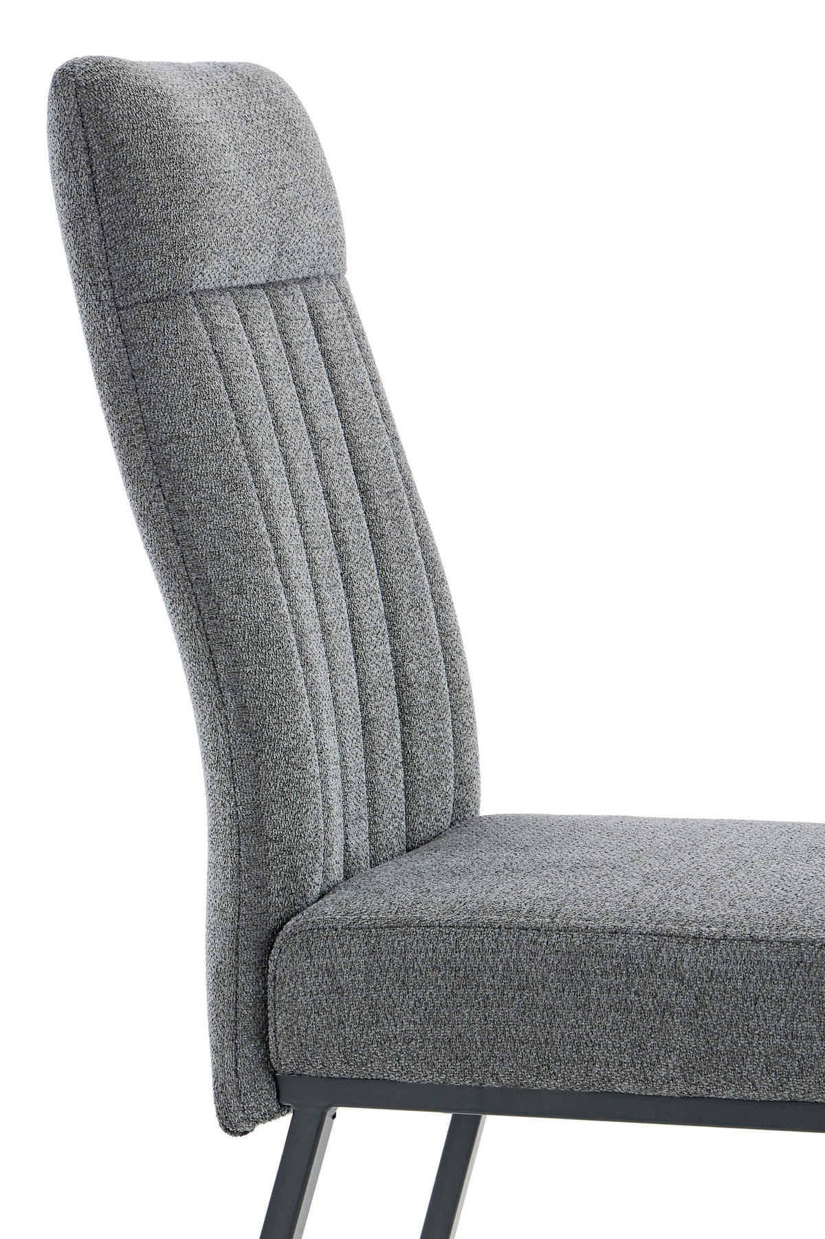 STUHL-SET 4 Stück  in Stahl Chenille  - Anthrazit/Schwarz, MODERN, Textil/Metall (44/95/63,5cm) - MID.YOU