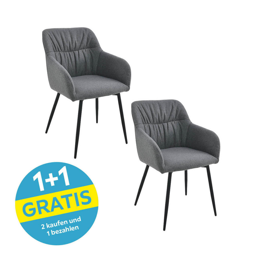 Armlehnstuhl Alessandro Webstoff Dunkelgrau Gepolstert